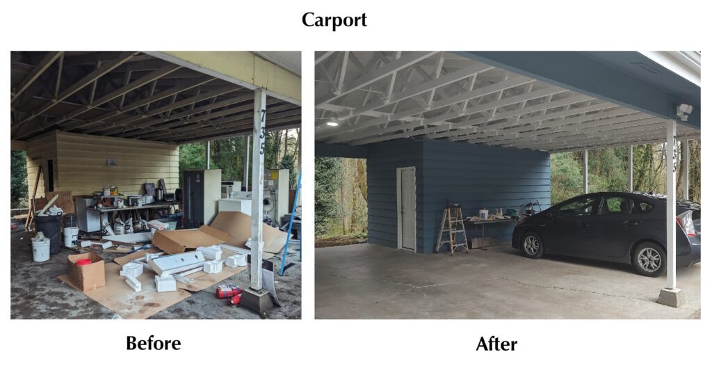 before and after of the carport