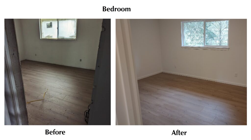 before and after of a bedroom